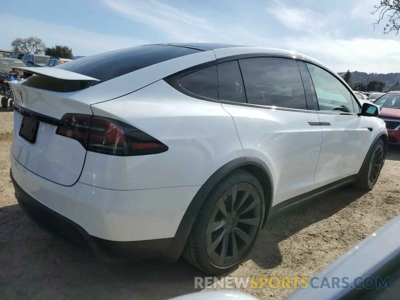 3 fotografías del automóvil dañado 7SAXCBE5XNF358319 TESLA MODEL X 2022
