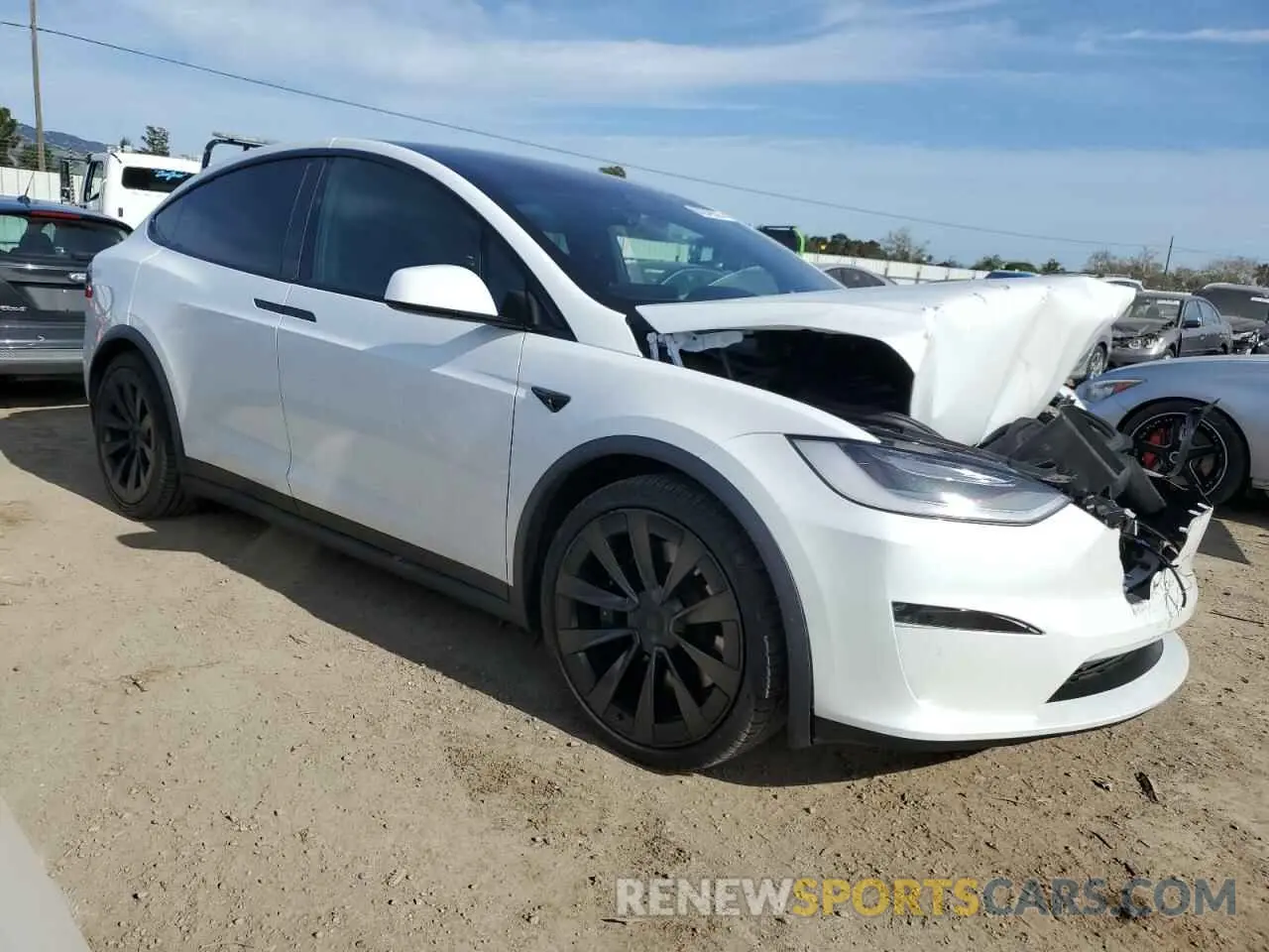 4 fotografías del automóvil dañado 7SAXCBE5XNF358319 TESLA MODEL X 2022