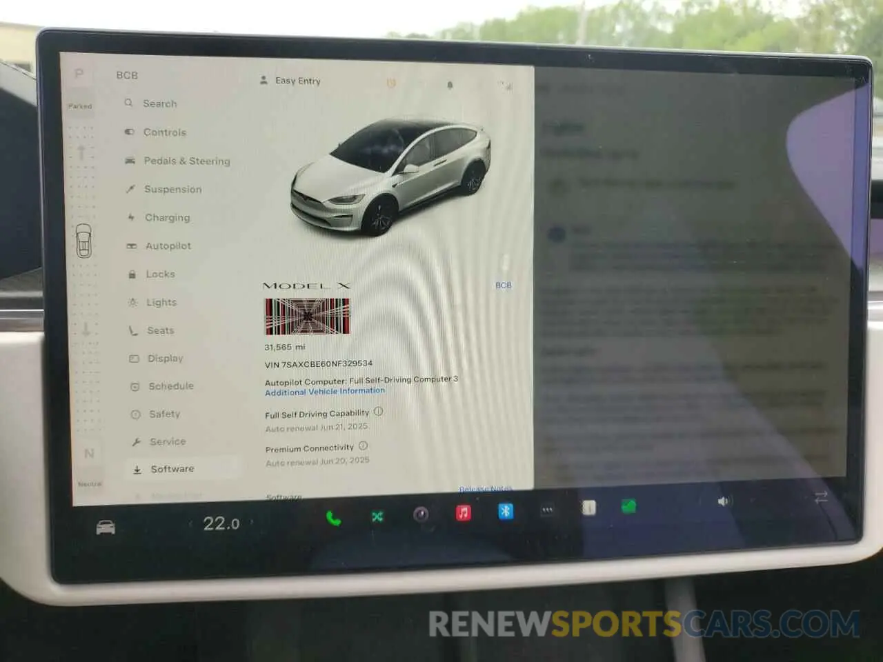 9 fotografías del automóvil dañado 7SAXCBE60NF329534 TESLA MODEL X 2022