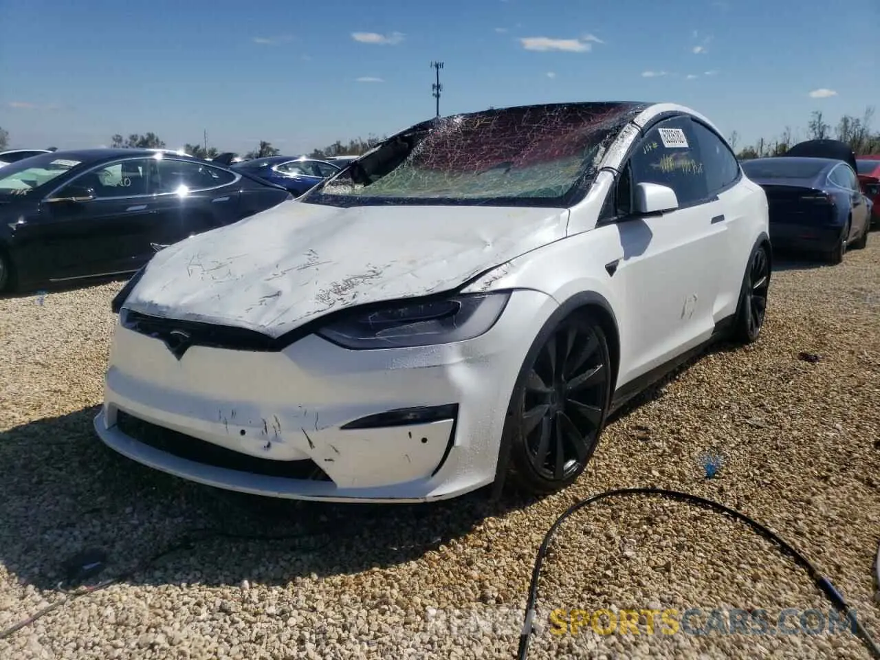 2 fotografías del automóvil dañado 7SAXCBE60NF331994 TESLA MODEL X 2022