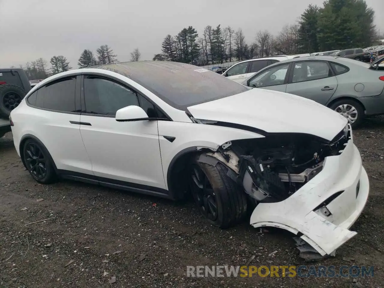4 fotografías del automóvil dañado 7SAXCBE62NF359098 TESLA MODEL X 2022