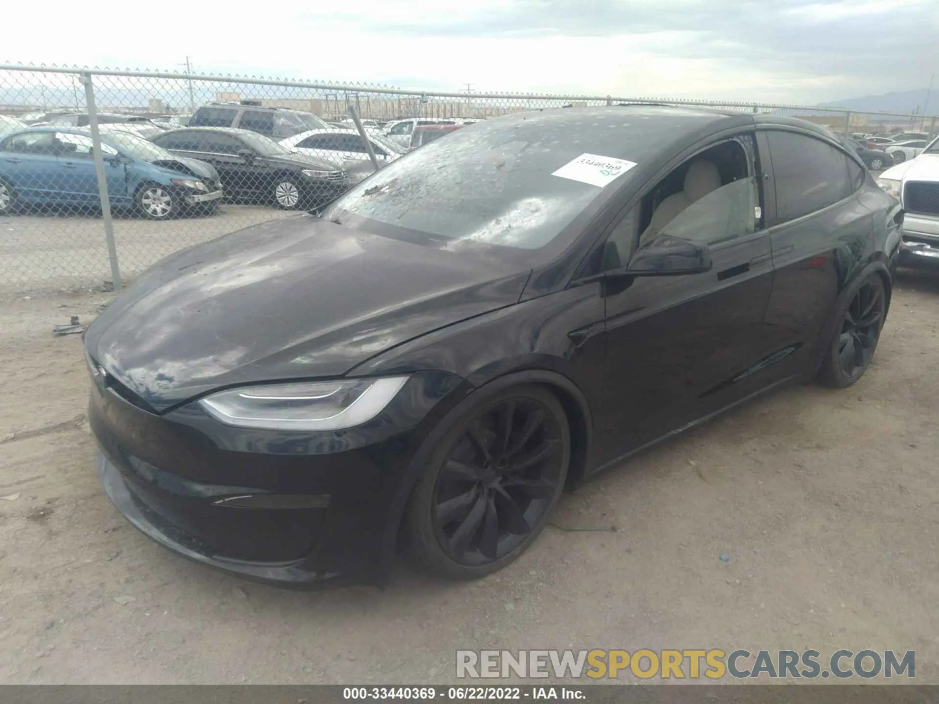 2 fotografías del automóvil dañado 7SAXCBE63NF337305 TESLA MODEL X 2022