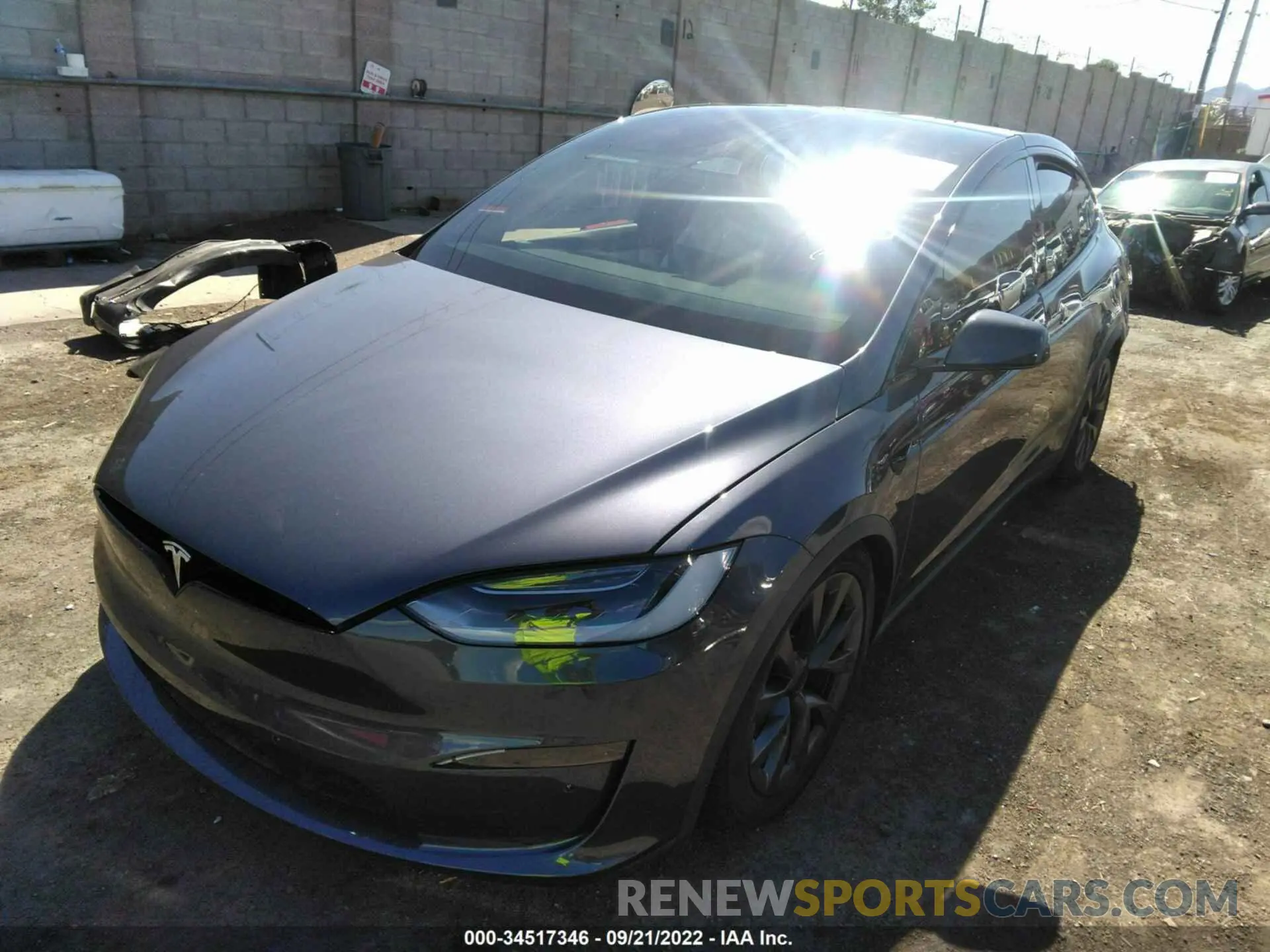 2 fotografías del automóvil dañado 7SAXCBE63NF354833 TESLA MODEL X 2022