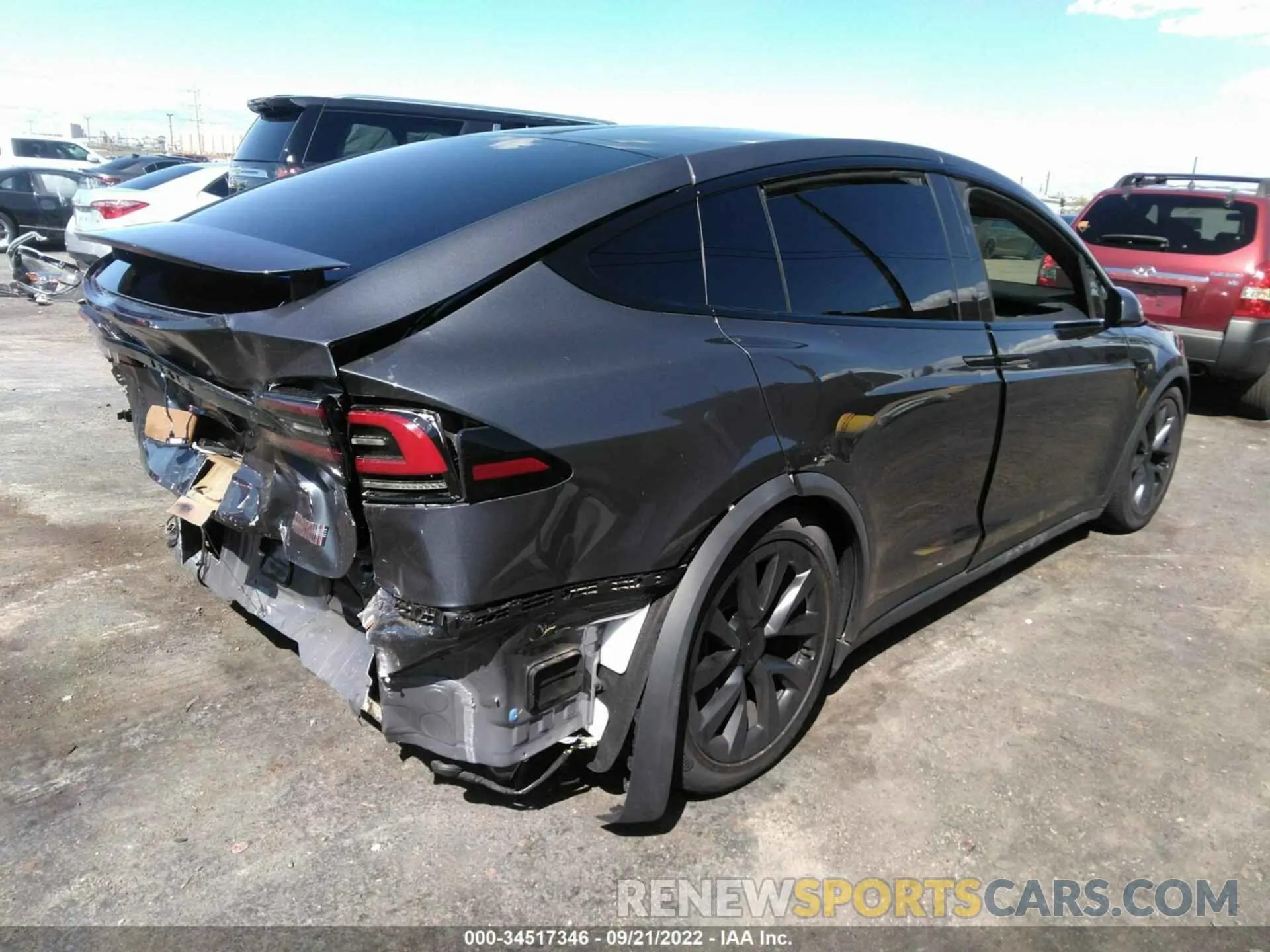 4 fotografías del automóvil dañado 7SAXCBE63NF354833 TESLA MODEL X 2022