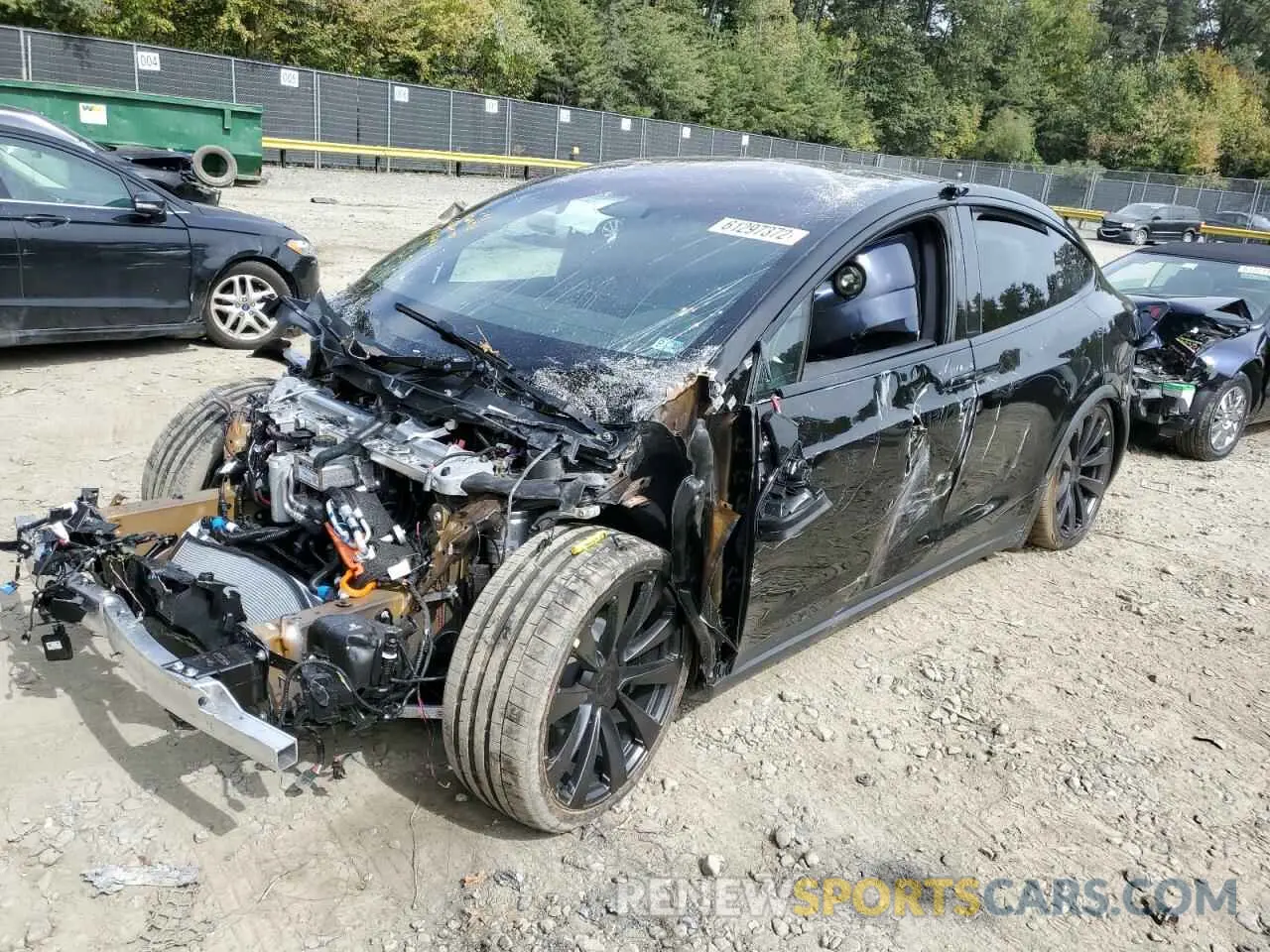 2 fotografías del automóvil dañado 7SAXCBE63NF360518 TESLA MODEL X 2022