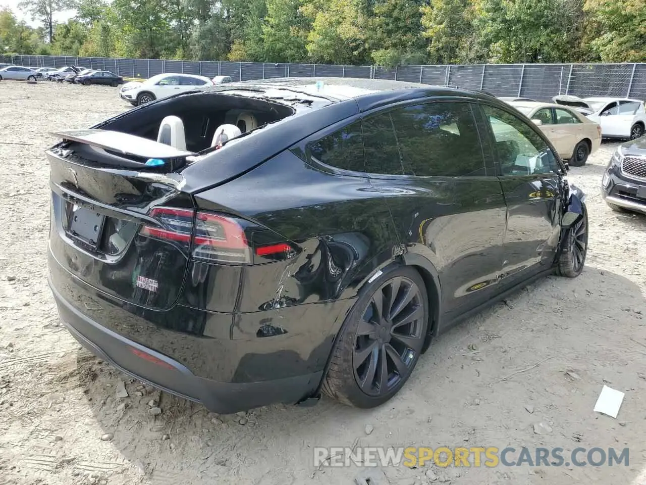 4 fotografías del automóvil dañado 7SAXCBE63NF360518 TESLA MODEL X 2022