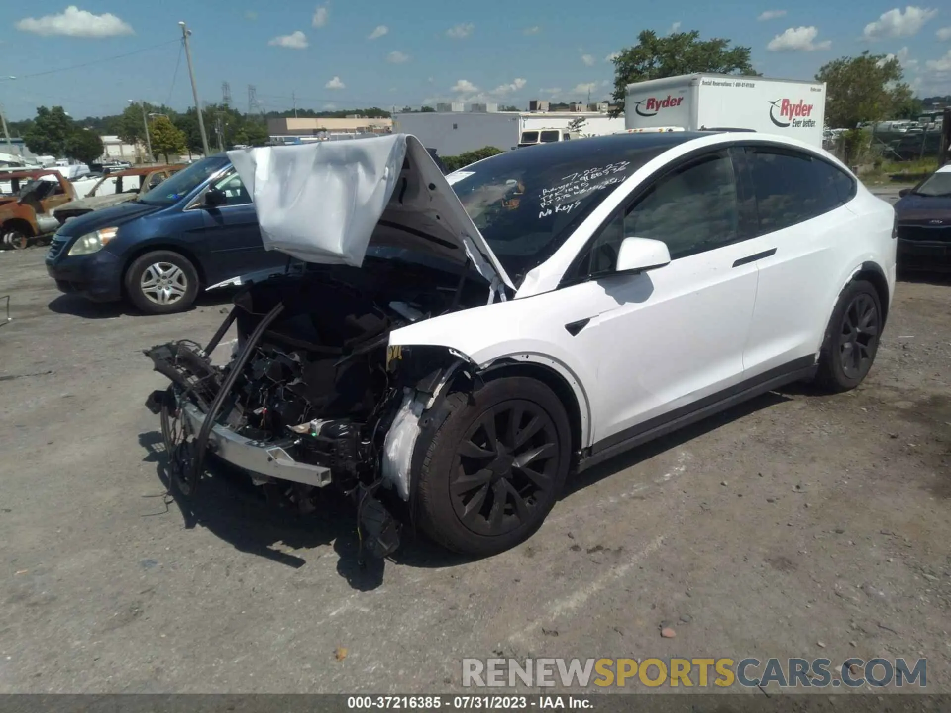 2 fotografías del automóvil dañado 7SAXCBE64NF354940 TESLA MODEL X 2022