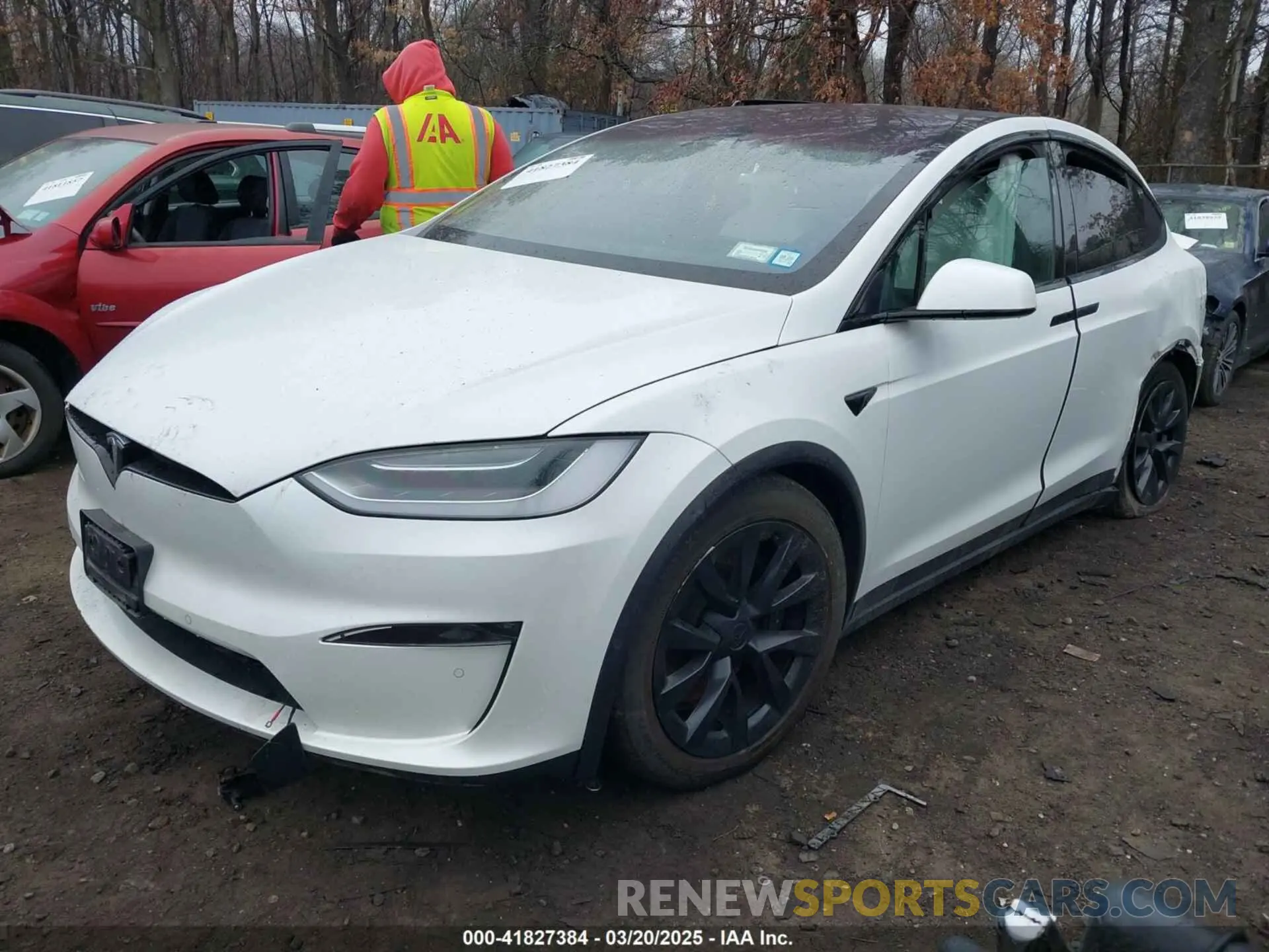 2 fotografías del automóvil dañado 7SAXCBE65NF341601 TESLA MODEL X 2022