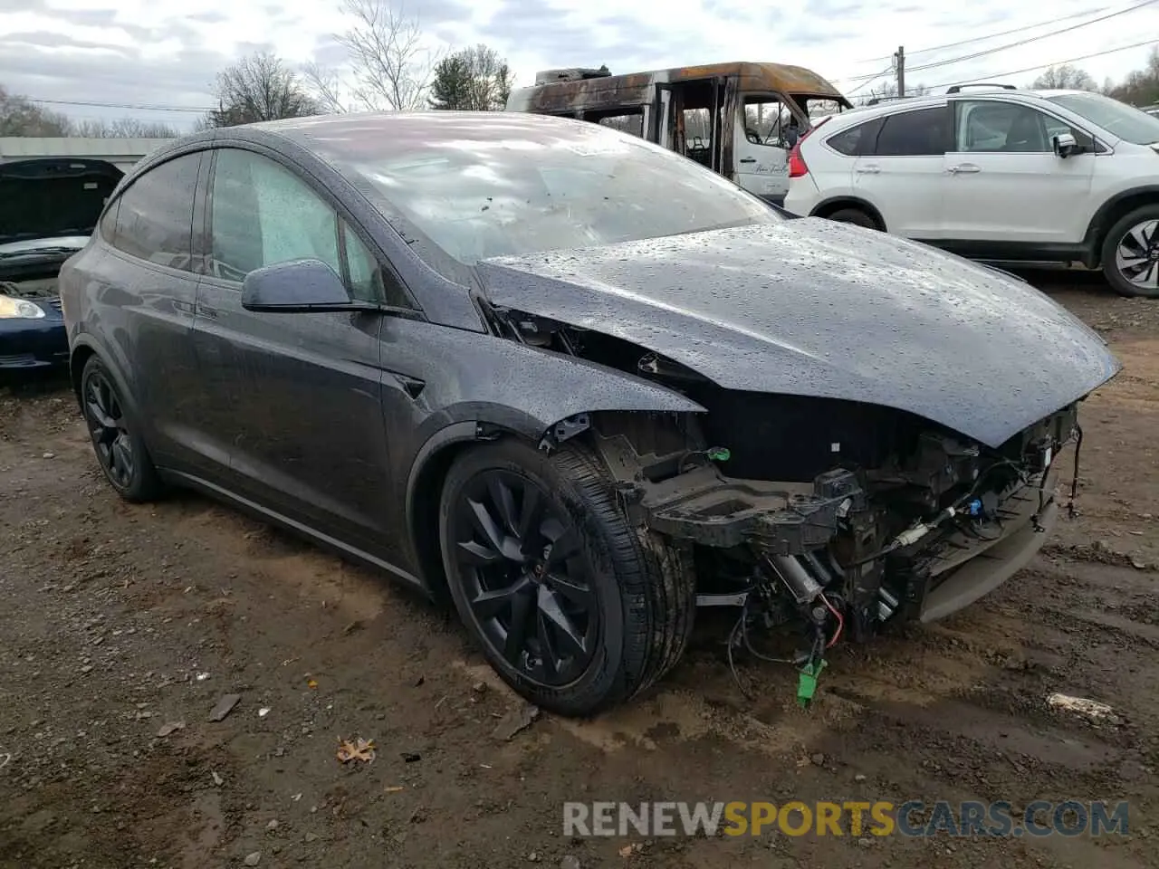 4 fotografías del automóvil dañado 7SAXCBE65NF355403 TESLA MODEL X 2022
