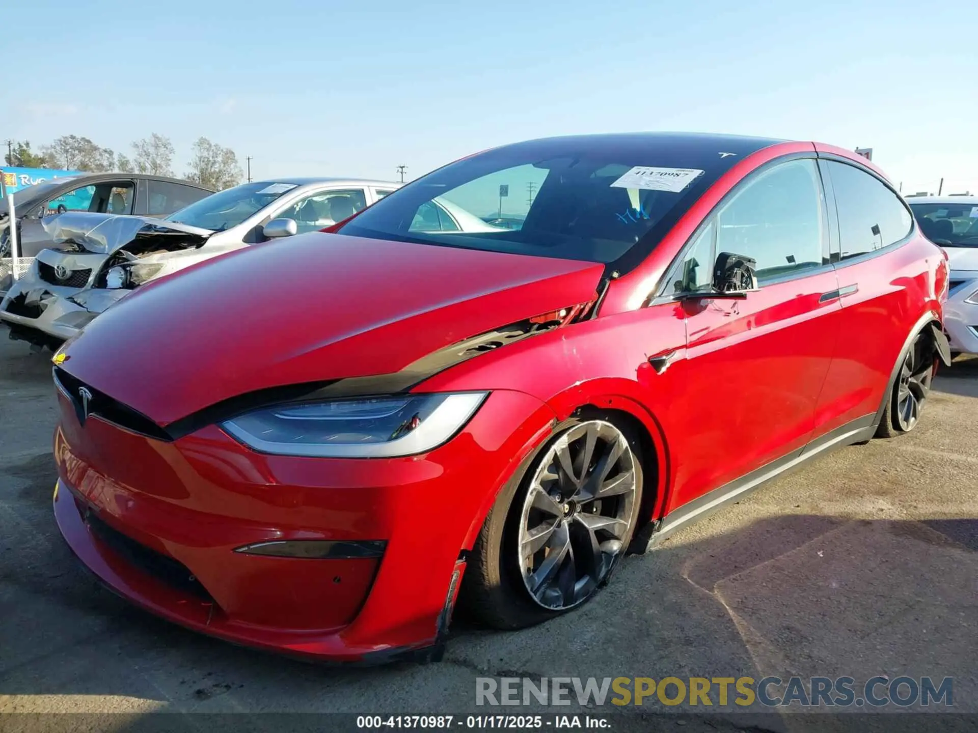 2 fotografías del automóvil dañado 7SAXCBE65NF357152 TESLA MODEL X 2022