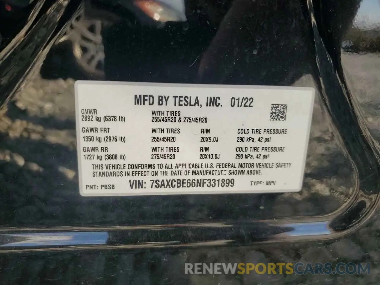 13 fotografías del automóvil dañado 7SAXCBE66NF331899 TESLA MODEL X 2022