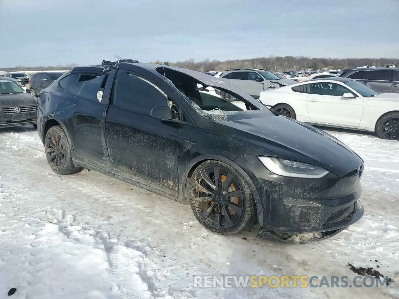 4 fotografías del automóvil dañado 7SAXCBE66NF342093 TESLA MODEL X 2022