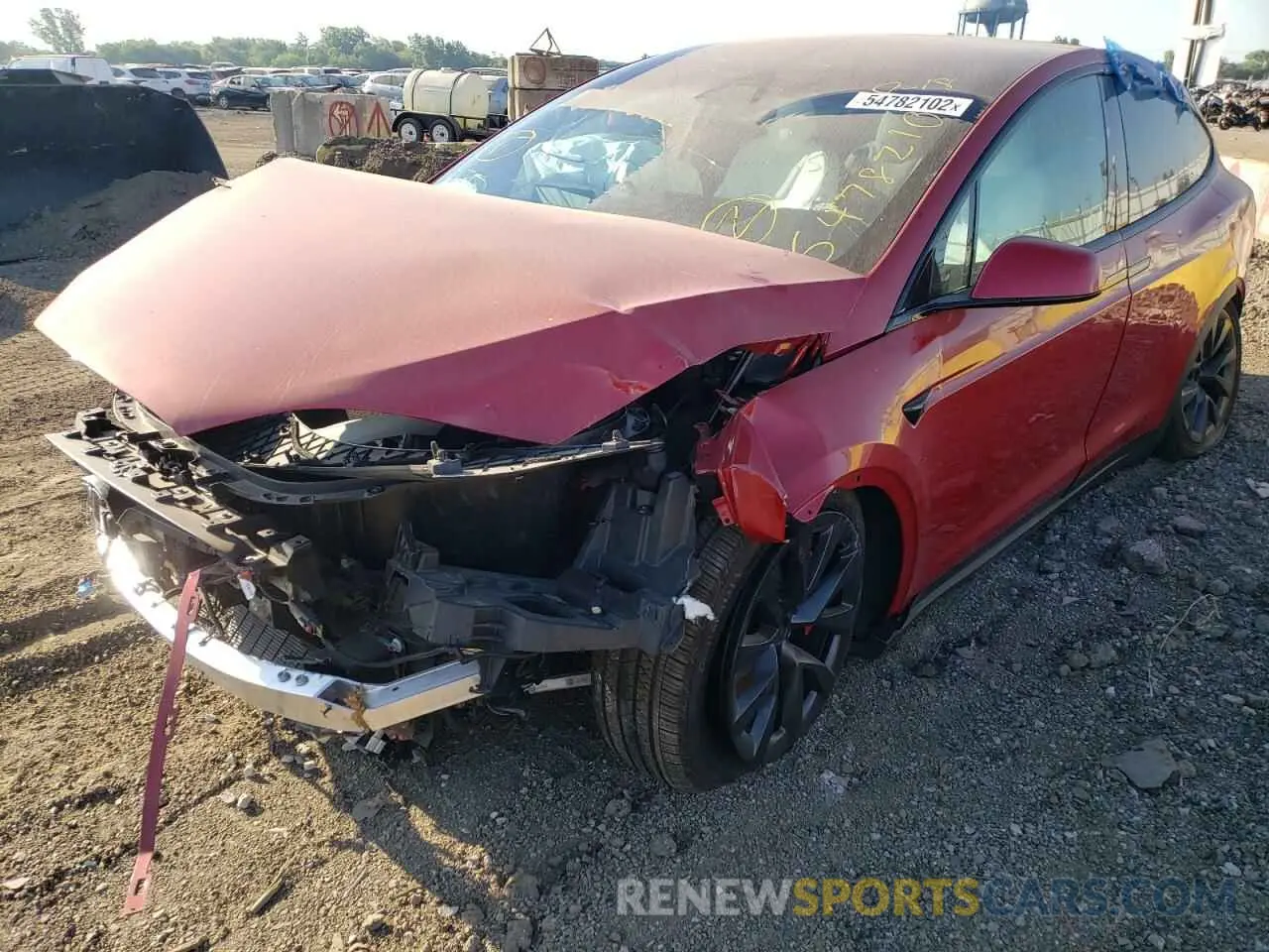 2 fotografías del automóvil dañado 7SAXCBE66NF342742 TESLA MODEL X 2022