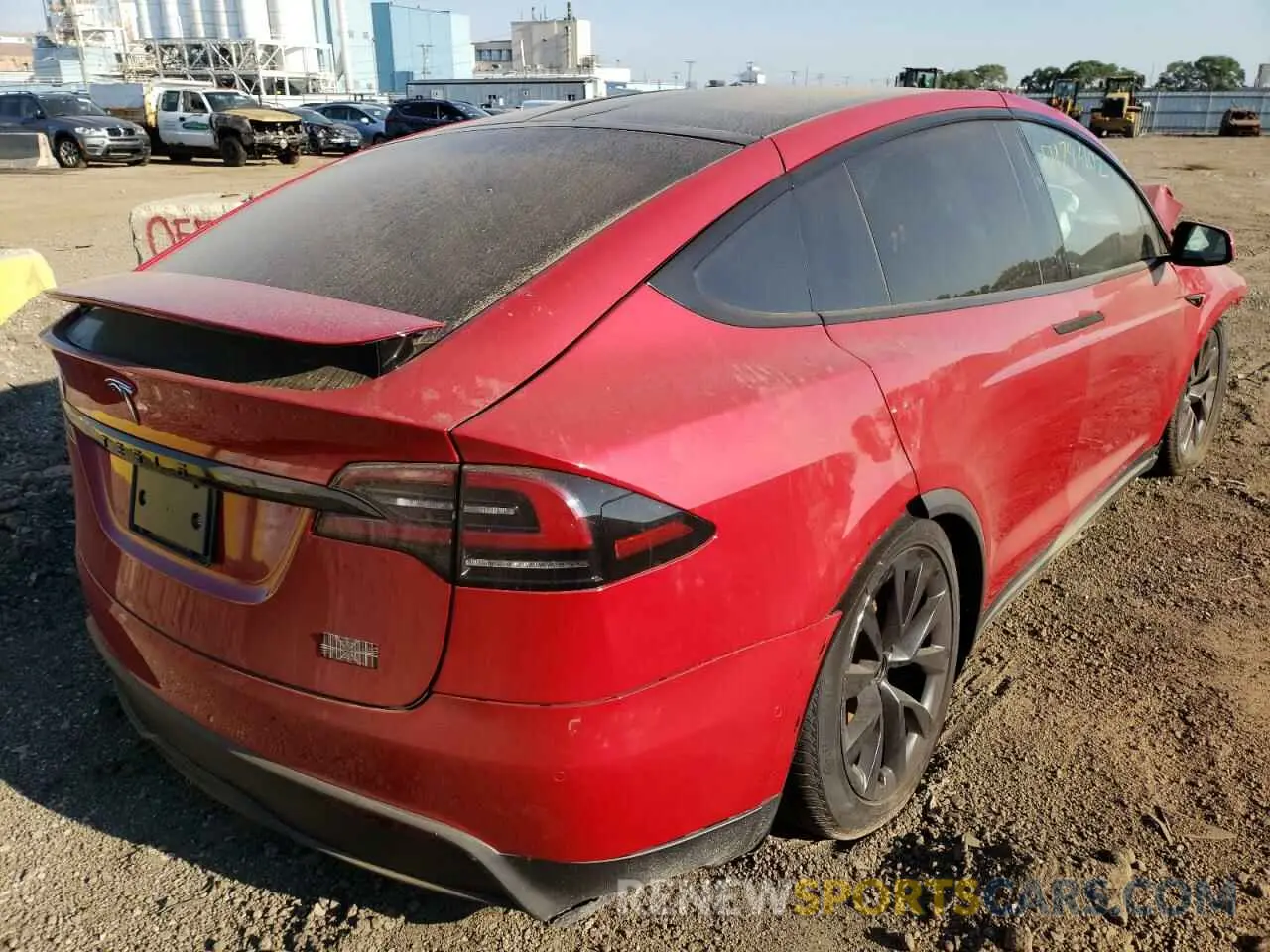 4 fotografías del automóvil dañado 7SAXCBE66NF342742 TESLA MODEL X 2022