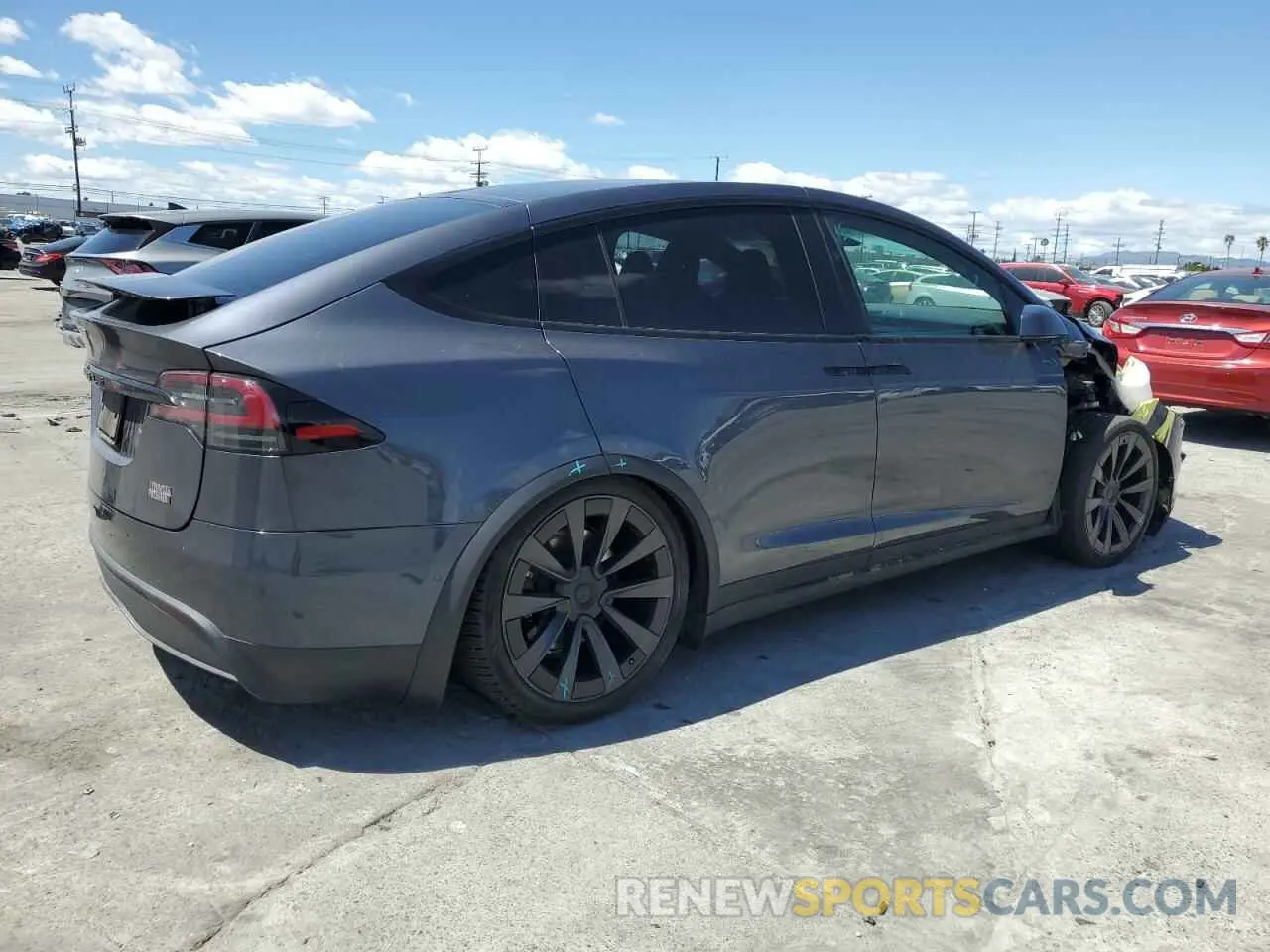 3 fotografías del automóvil dañado 7SAXCBE68NF362443 TESLA MODEL X 2022