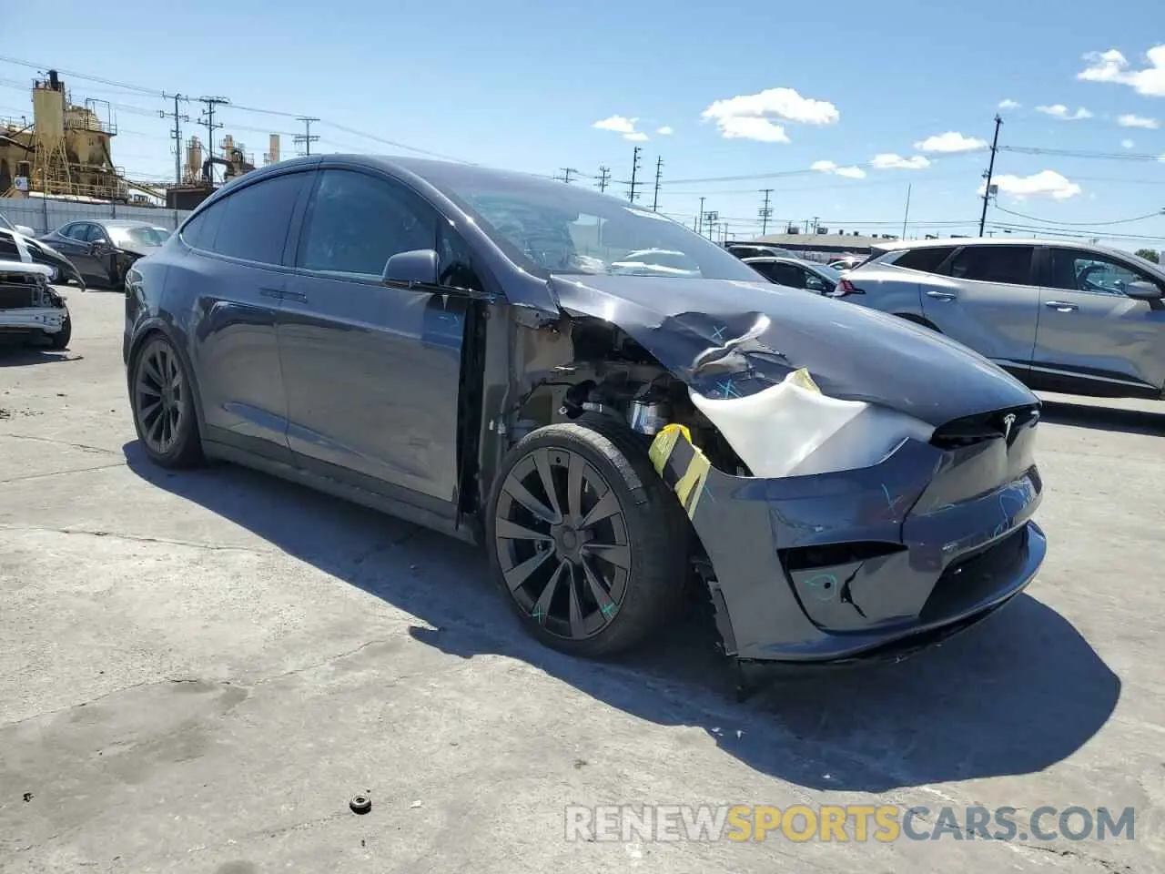 4 fotografías del automóvil dañado 7SAXCBE68NF362443 TESLA MODEL X 2022