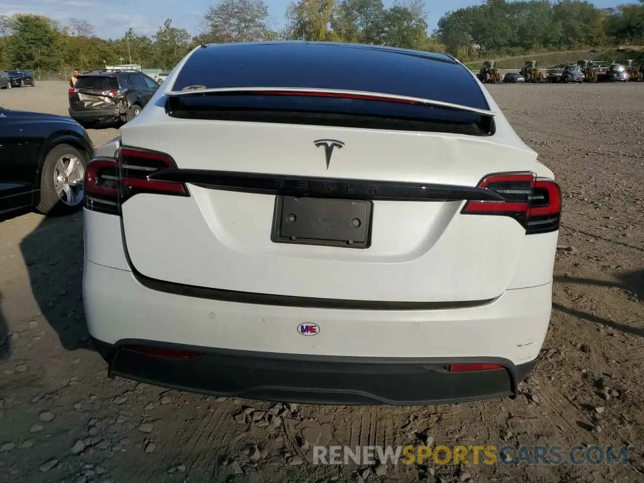 6 fotografías del automóvil dañado 7SAXCDE55NF342914 TESLA MODEL X 2022