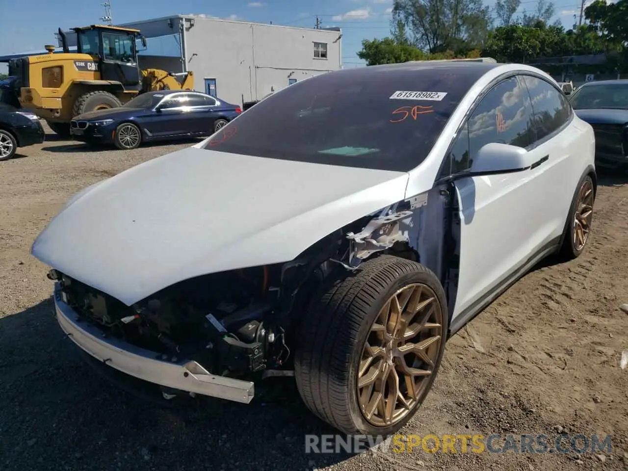 2 fotografías del automóvil dañado 7SAXCDE56NF341299 TESLA MODEL X 2022