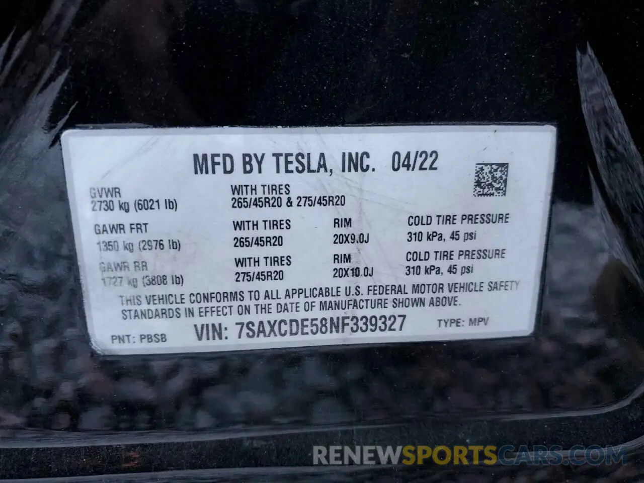 12 fotografías del automóvil dañado 7SAXCDE58NF339327 TESLA MODEL X 2022