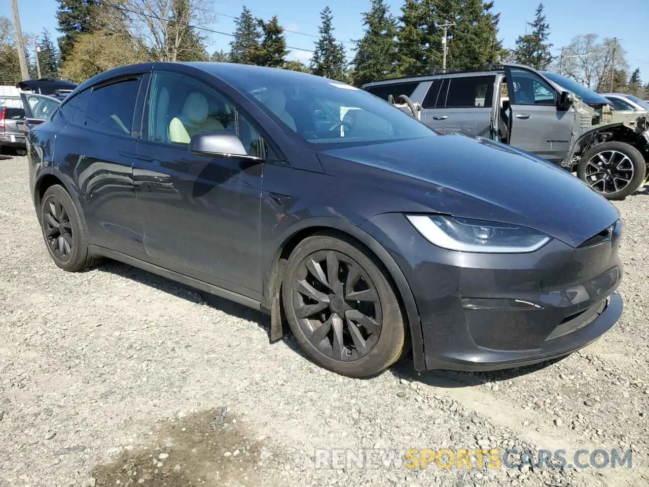 4 fotografías del automóvil dañado 7SAXCAE53PF422729 TESLA MODEL X 2023