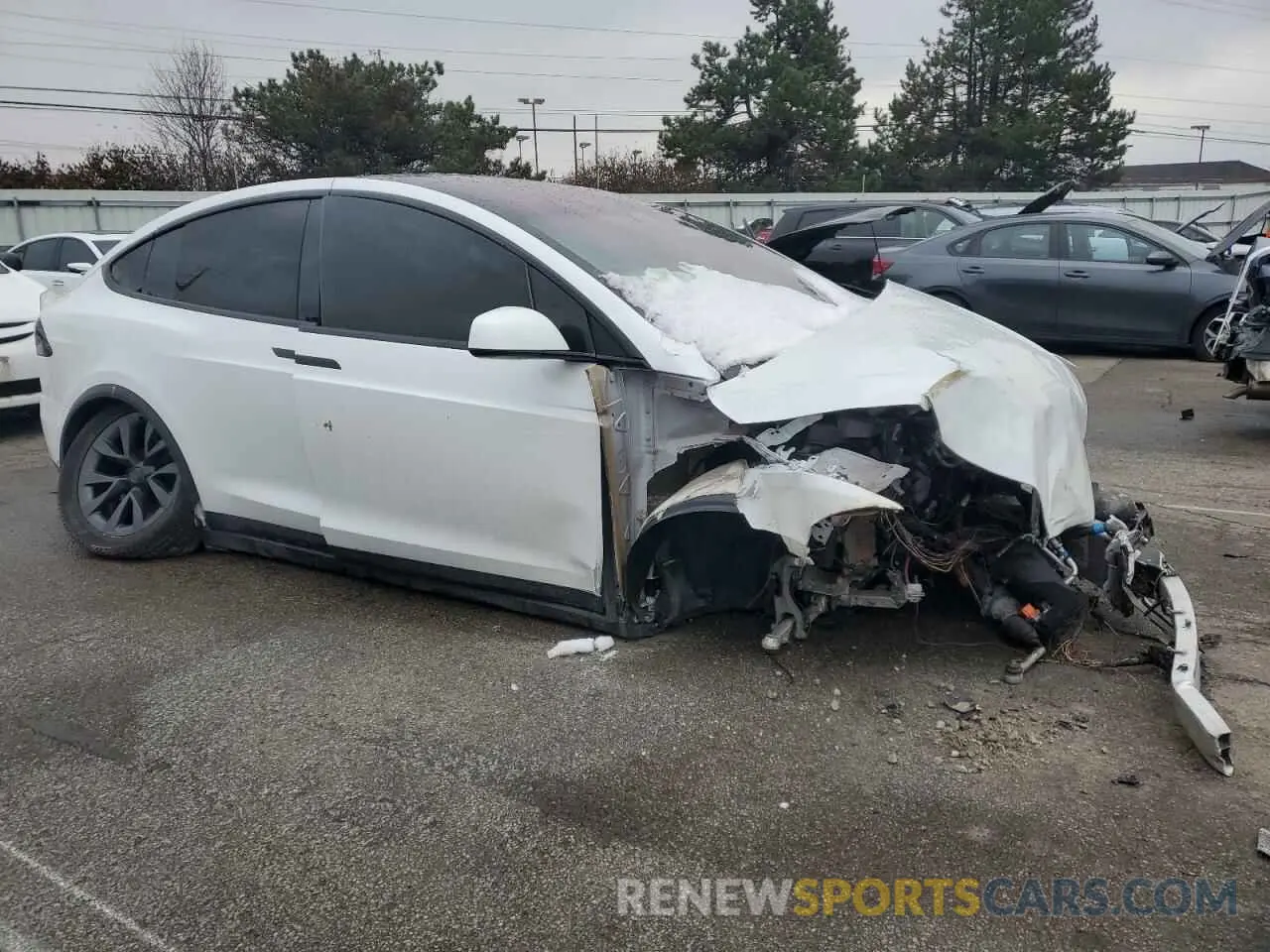4 fotografías del automóvil dañado 7SAXCAE54PF377056 TESLA MODEL X 2023