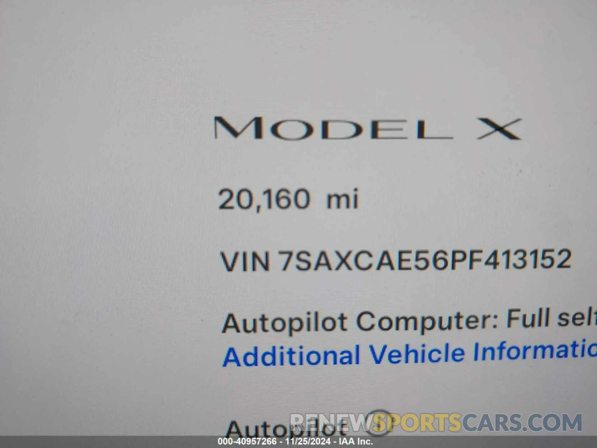 16 fotografías del automóvil dañado 7SAXCAE56PF413152 TESLA MODEL X 2023
