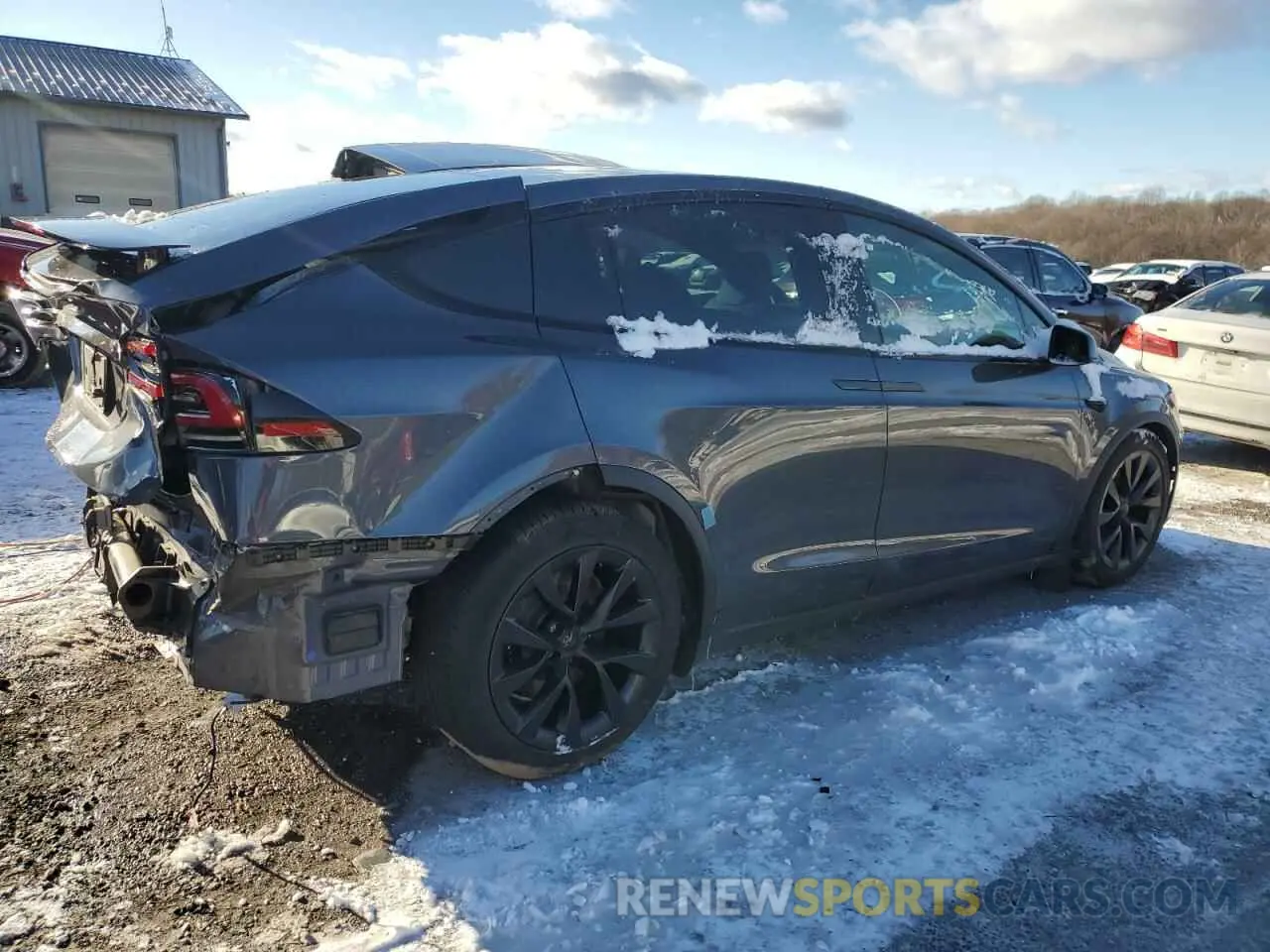 3 fotografías del automóvil dañado 7SAXCAE57PF396944 TESLA MODEL X 2023