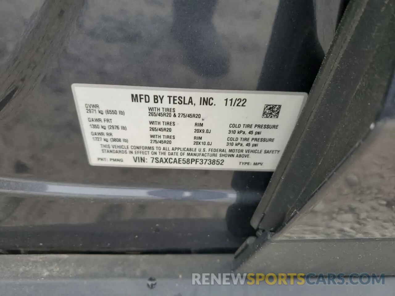 12 fotografías del automóvil dañado 7SAXCAE58PF373852 TESLA MODEL X 2023