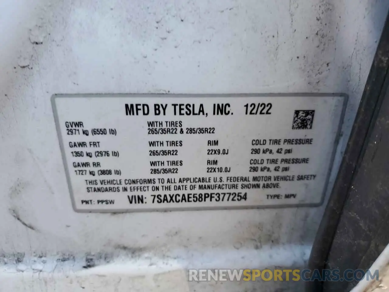 13 fotografías del automóvil dañado 7SAXCAE58PF377254 TESLA MODEL X 2023