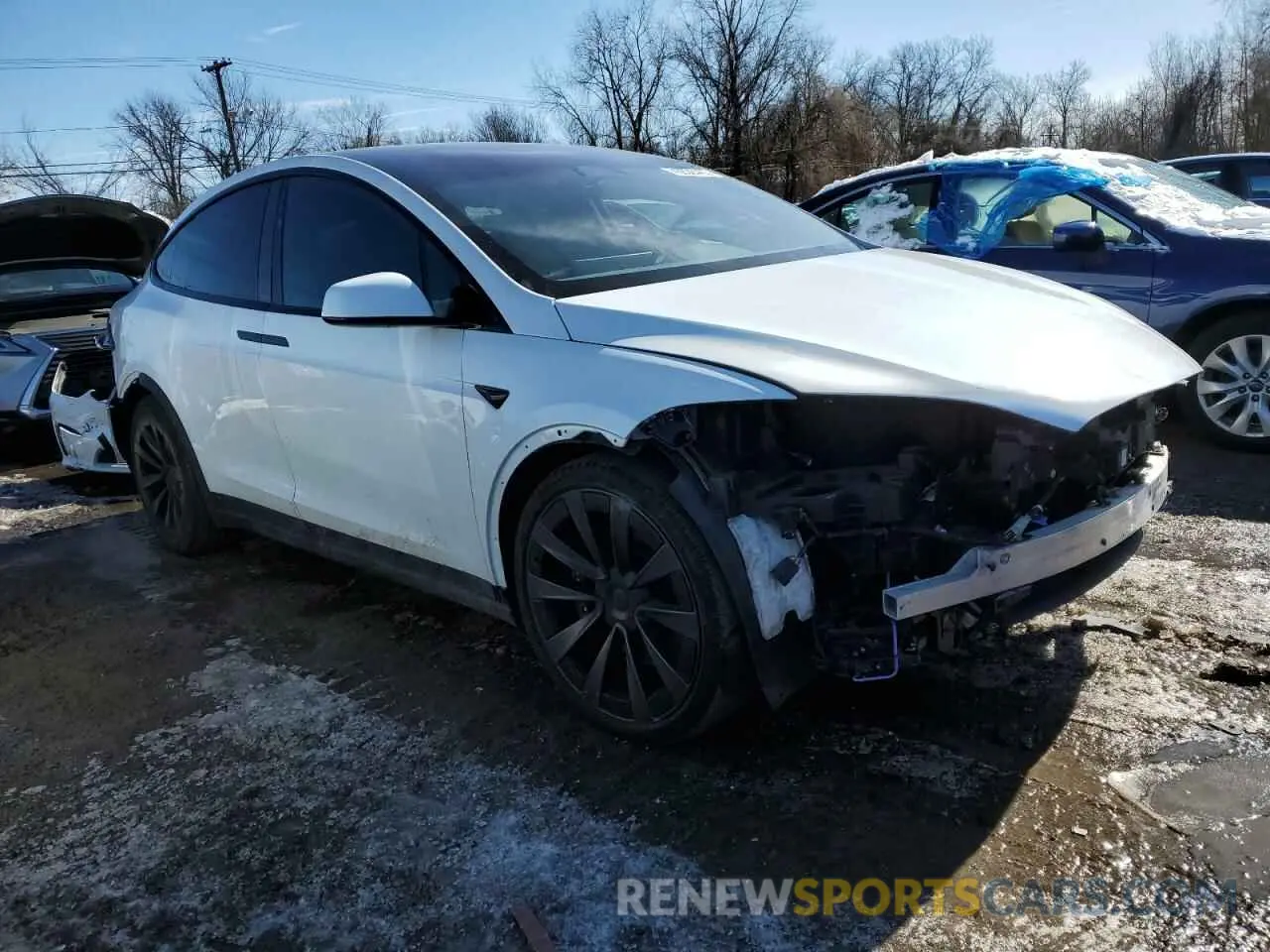4 fotografías del automóvil dañado 7SAXCAE58PF377254 TESLA MODEL X 2023