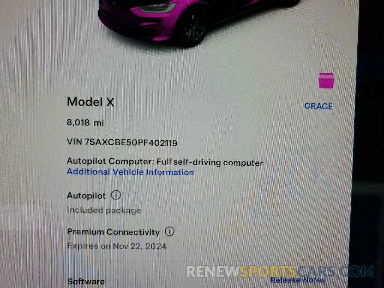9 fotografías del automóvil dañado 7SAXCBE50PF402119 TESLA MODEL X 2023
