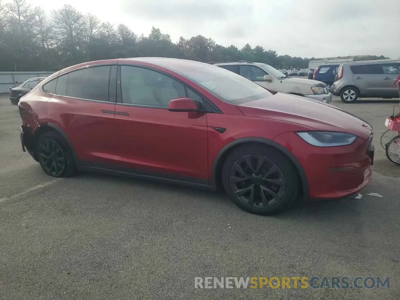 4 fotografías del automóvil dañado 7SAXCBE50PF416490 TESLA MODEL X 2023