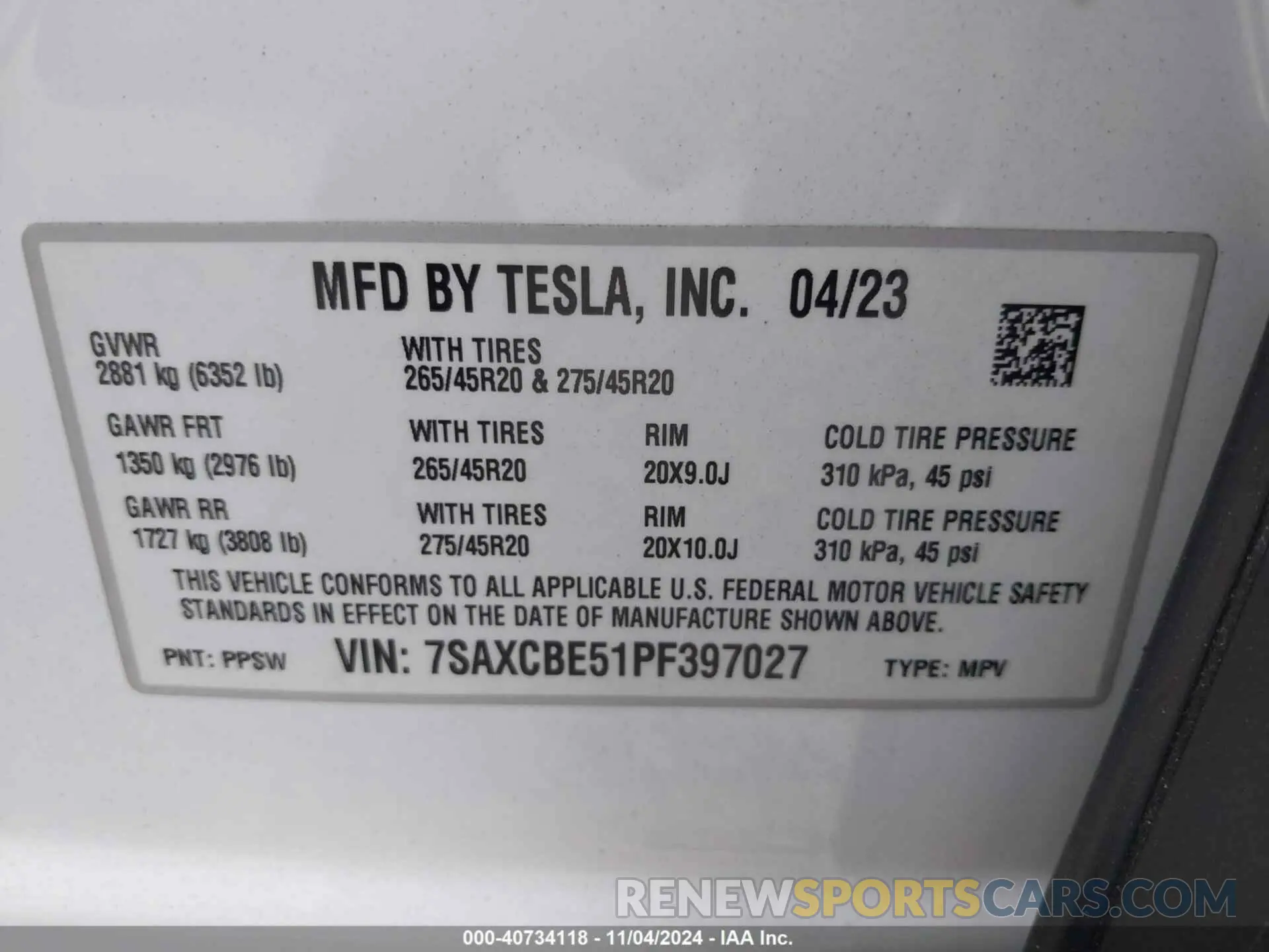 9 fotografías del automóvil dañado 7SAXCBE51PF397027 TESLA MODEL X 2023