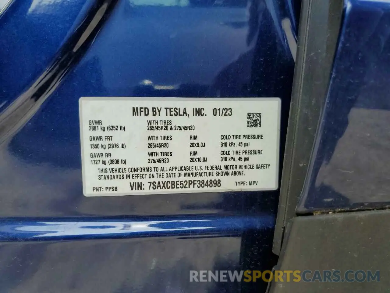 14 fotografías del automóvil dañado 7SAXCBE52PF384898 TESLA MODEL X 2023
