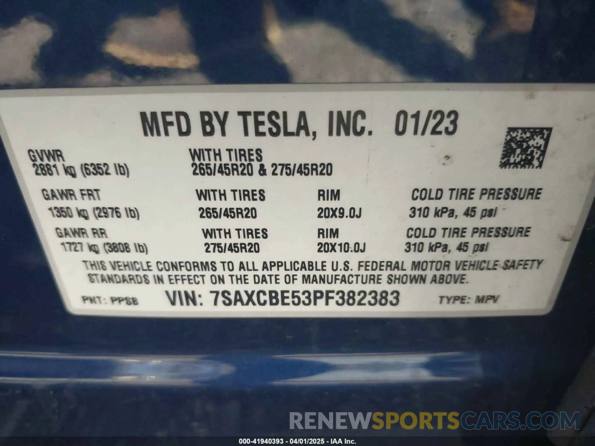 9 fotografías del automóvil dañado 7SAXCBE53PF382383 TESLA MODEL X 2023