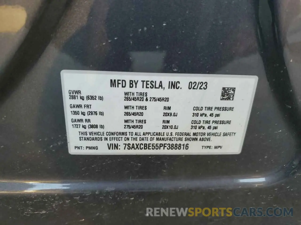 13 fotografías del automóvil dañado 7SAXCBE55PF388816 TESLA MODEL X 2023