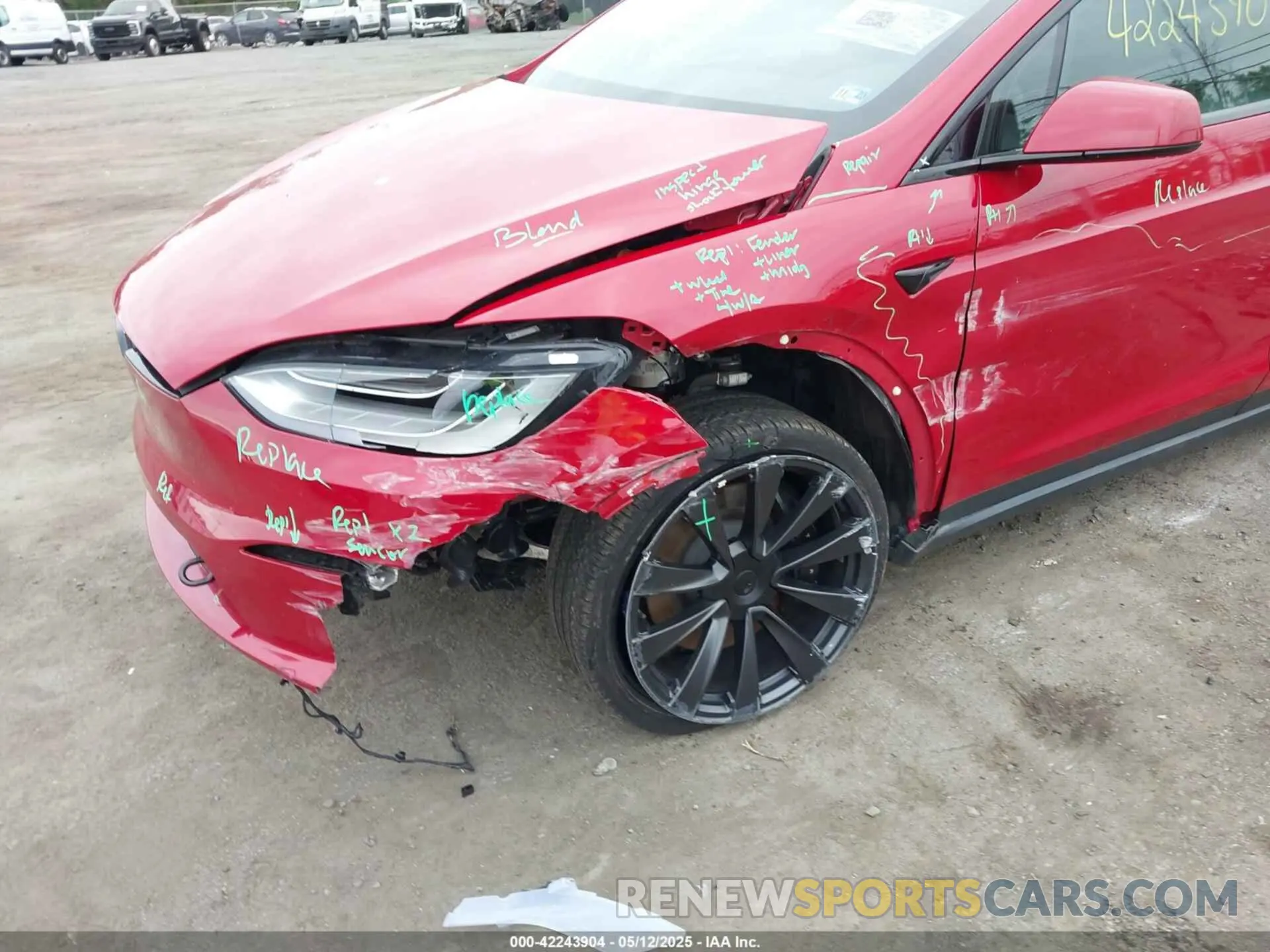 6 fotografías del automóvil dañado 7SAXCBE56PF368087 TESLA MODEL X 2023