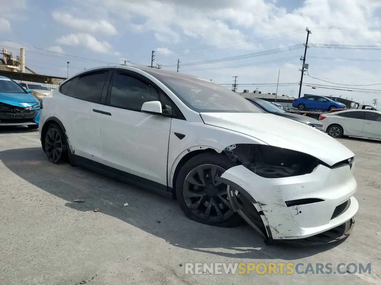 4 fotografías del automóvil dañado 7SAXCBE58PF378104 TESLA MODEL X 2023
