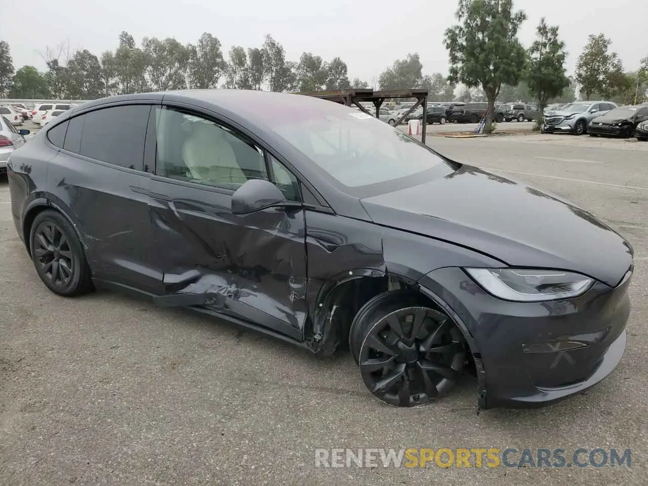 4 fotografías del automóvil dañado 7SAXCBE59PF423230 TESLA MODEL X 2023