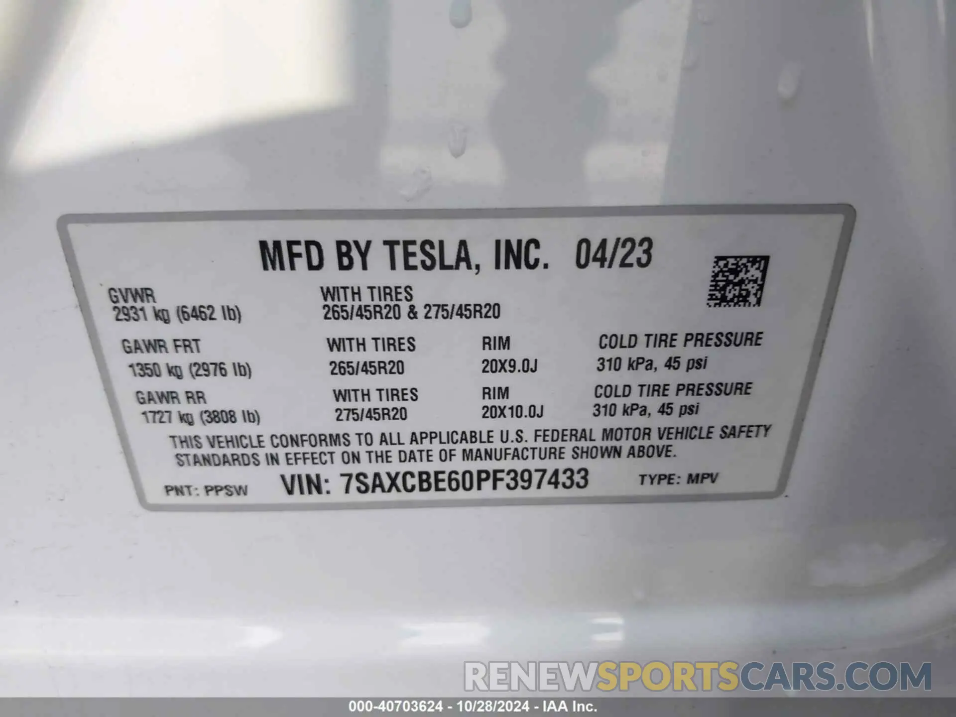 9 fotografías del automóvil dañado 7SAXCBE60PF397433 TESLA MODEL X 2023