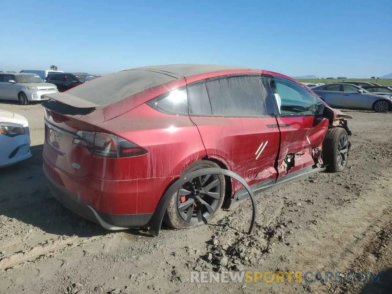 3 fotografías del automóvil dañado 7SAXCBE60PF431032 TESLA MODEL X 2023