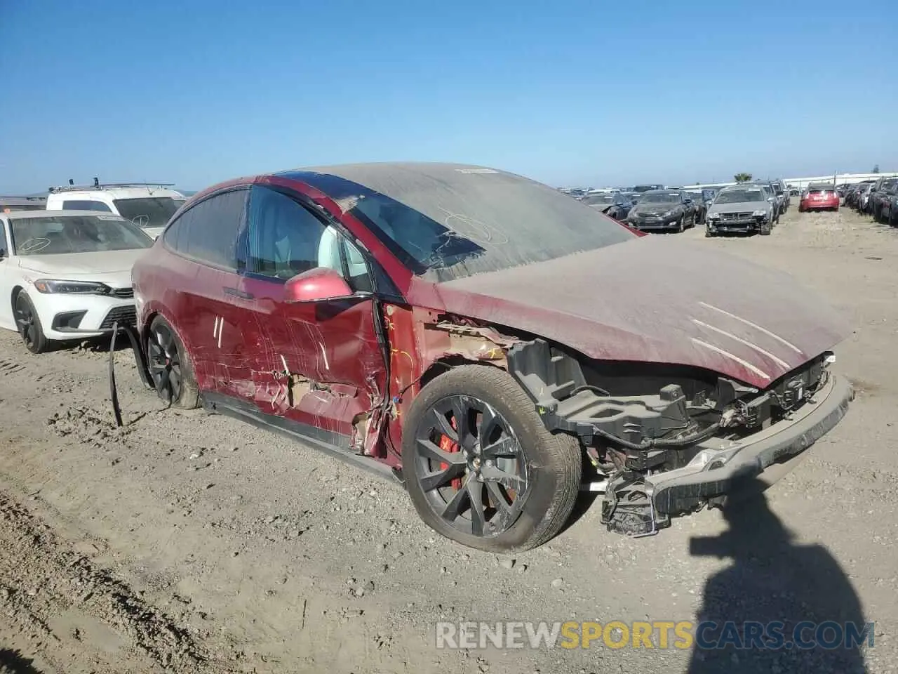 4 fotografías del automóvil dañado 7SAXCBE60PF431032 TESLA MODEL X 2023