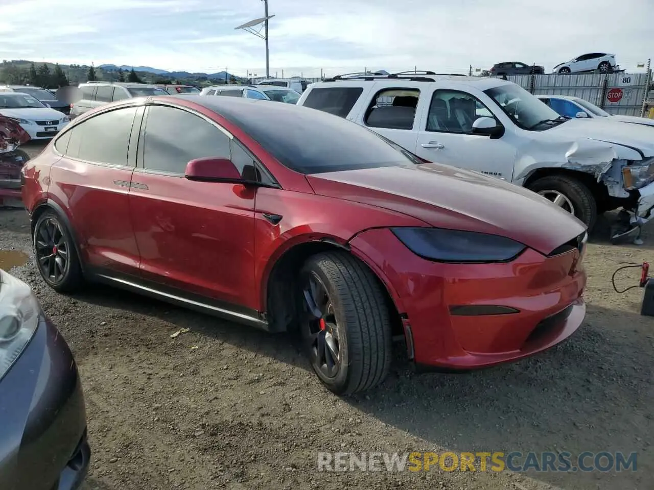 4 fotografías del automóvil dañado 7SAXCBE62PF427287 TESLA MODEL X 2023