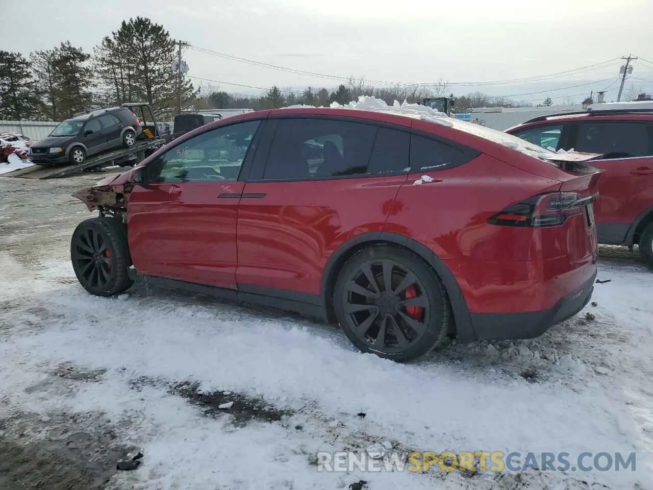 2 fotografías del automóvil dañado 7SAXCBE63PF391027 TESLA MODEL X 2023