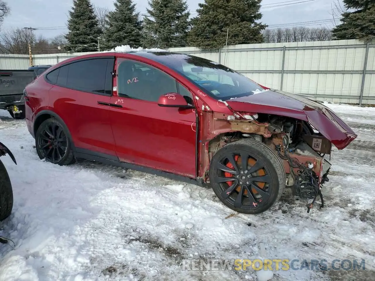 4 fotografías del automóvil dañado 7SAXCBE63PF391027 TESLA MODEL X 2023