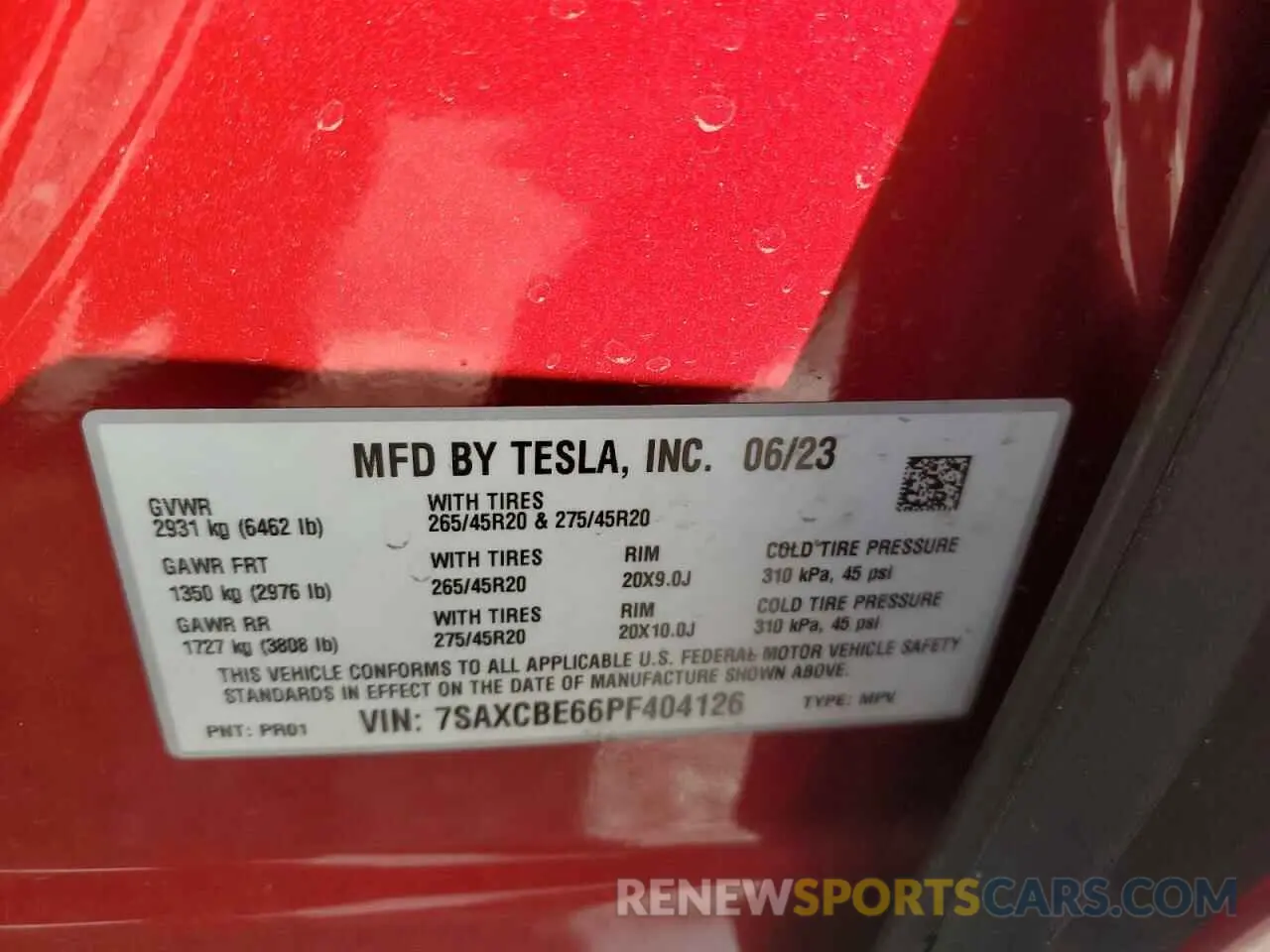 14 fotografías del automóvil dañado 7SAXCBE66PF404126 TESLA MODEL X 2023