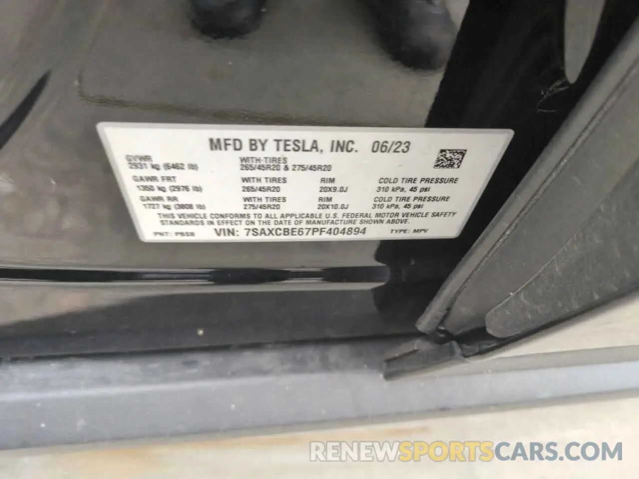 12 fotografías del automóvil dañado 7SAXCBE67PF404894 TESLA MODEL X 2023