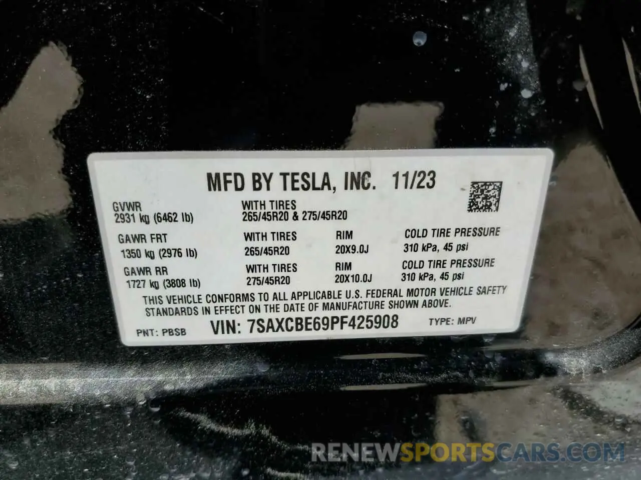 14 fotografías del automóvil dañado 7SAXCBE69PF425908 TESLA MODEL X 2023