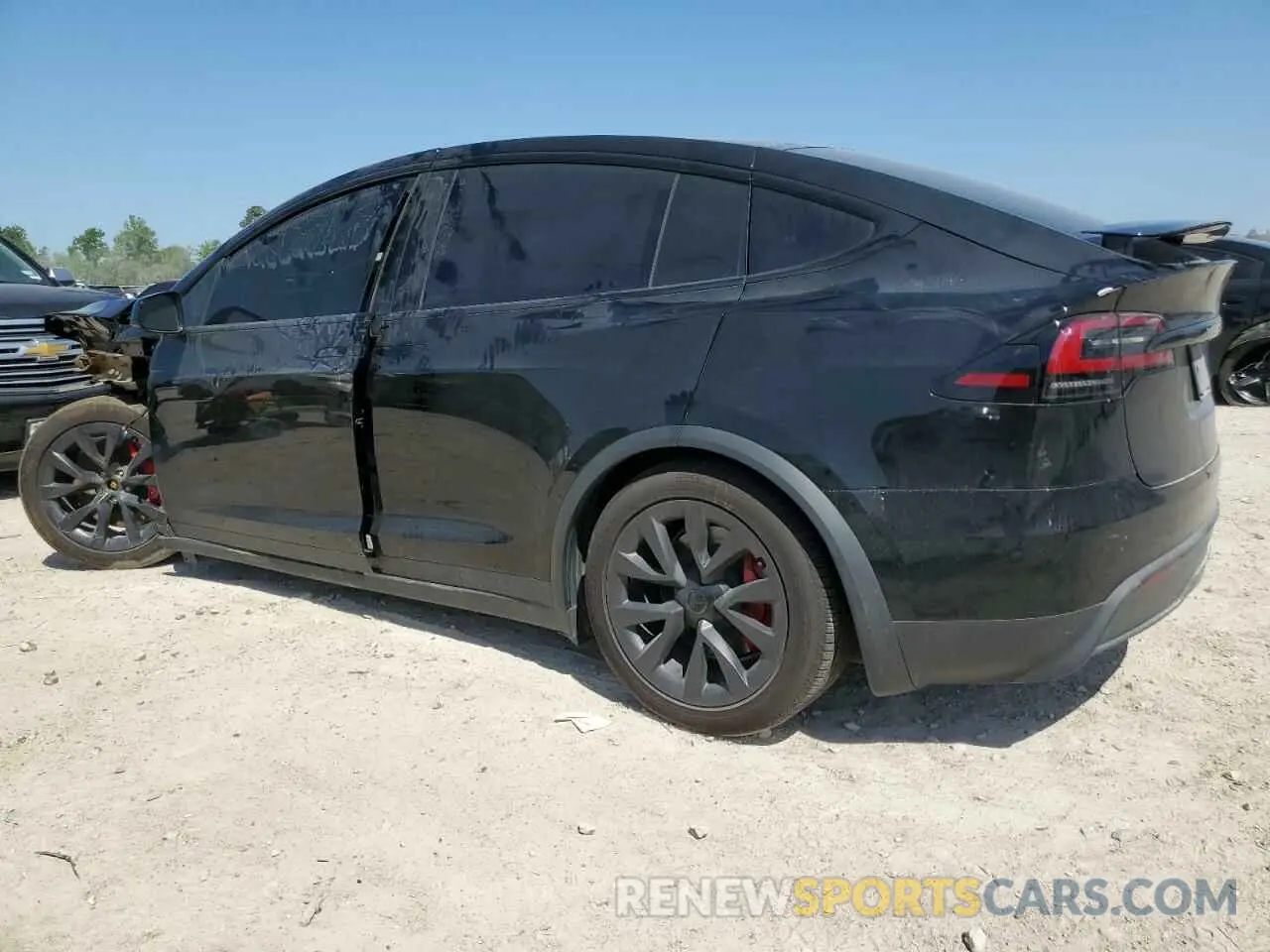 2 fotografías del automóvil dañado 7SAXCBE69PF425908 TESLA MODEL X 2023