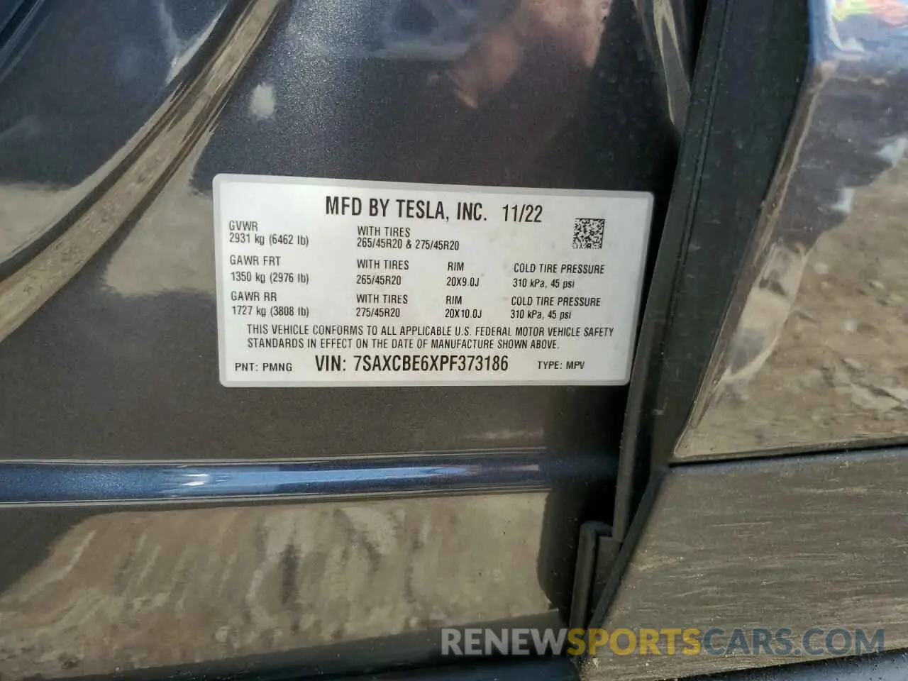 13 fotografías del automóvil dañado 7SAXCBE6XPF373186 TESLA MODEL X 2023